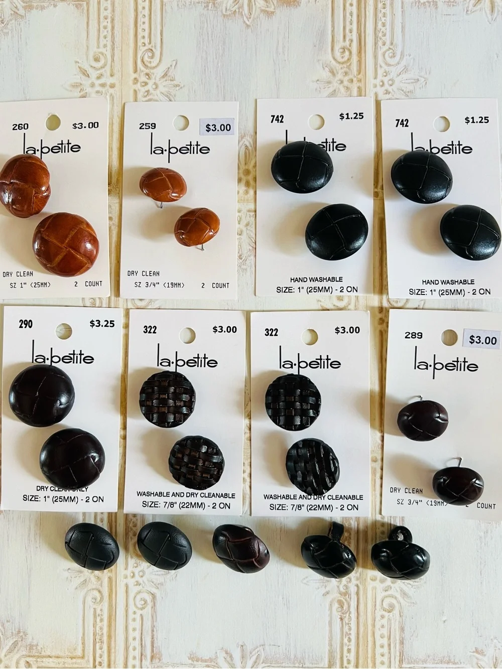 Button Lot — Coats & Upholstery Shank Type —Browns and Blacks, New and Rescued